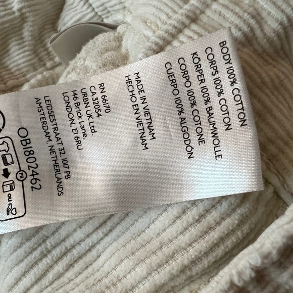 BDG Urban Outfitters Cream Sienne Corduroy Wide Leg Paneled Utility Pants Size 6 - Picture 7 of 8